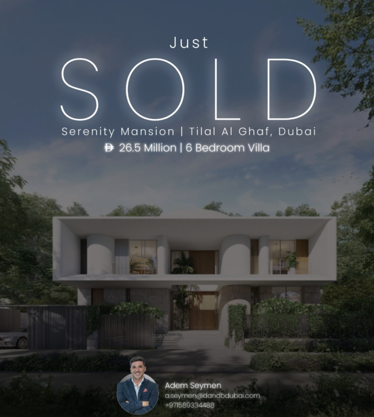 Just sold by Adem Seymen — Serenity Mansion, Tilal Al Ghaf, Dubai. 6 bedroom villa, AED 26.5M.